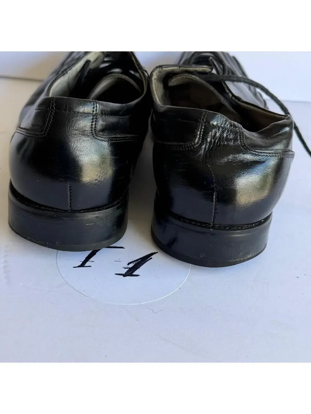 Stacy Adams Men's‎ Black Leather Lace-up Dress Shoes Square Toe Size 10M